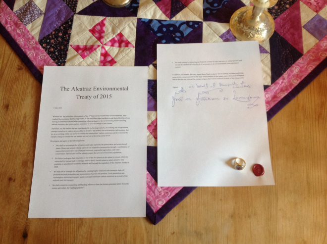 The Alcatraz Environmental Treaty signed and sealed