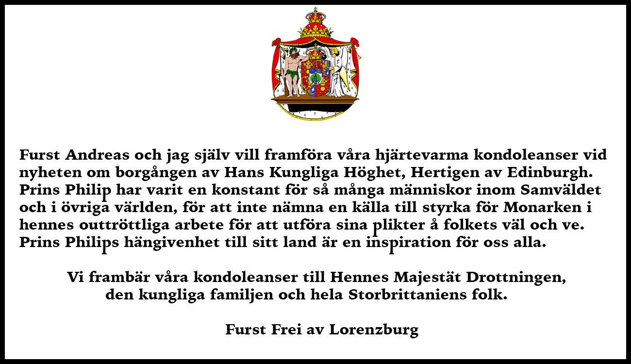 Kondoleanser vid Hertigen av Edinburghs bortgång