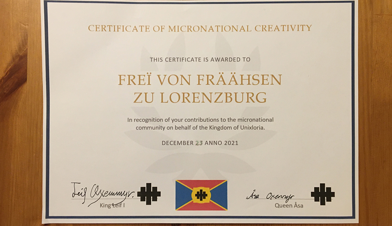 Vi tackar Konungariket Unixploria för den vänliga utmärkelsen!
